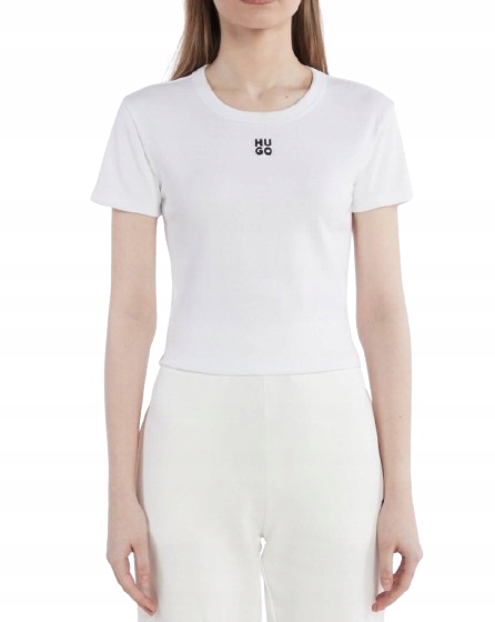 Hugo Dámské Tričko Bílé Krátké Casual S Logem Xs I4A