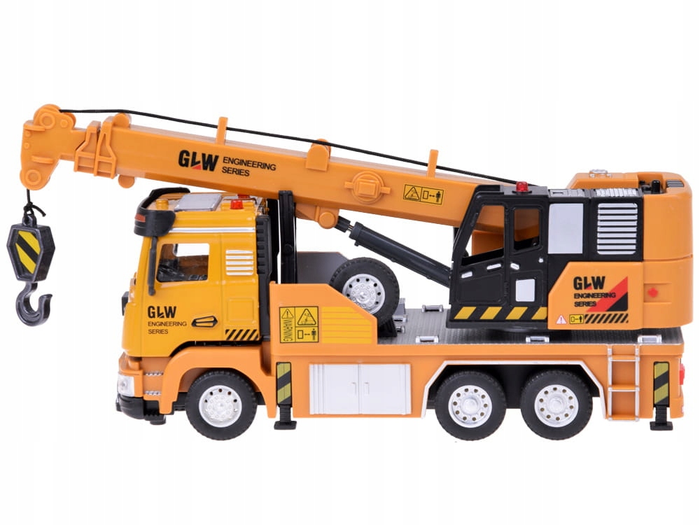 Auto budowlane Dźwig samochód z dźwiękiem i światłem Materiał plastik