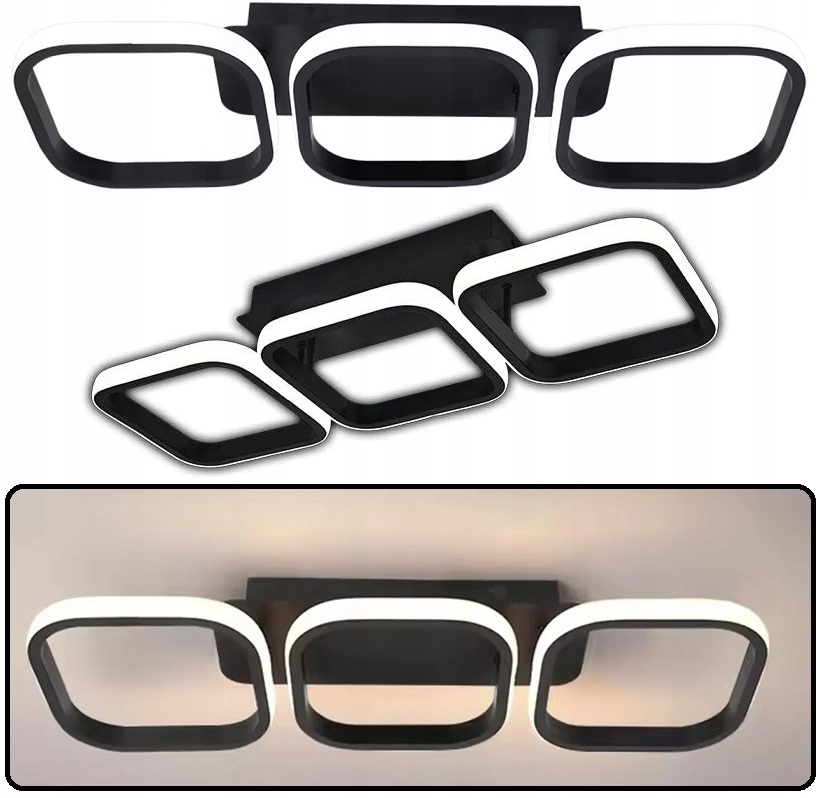 Moderní Led Závěsné Stropní Svítidlo Čtverec Stropní Svítidlo Moderní Černé