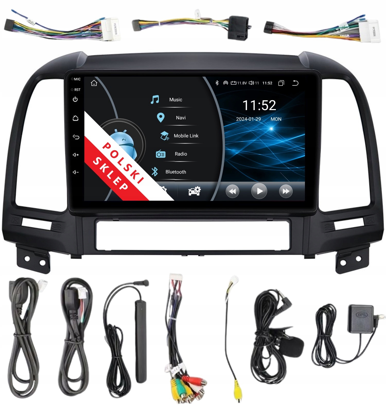 Rádio 2DIN Navigace Android Hyundai Santa Fe 2 II 2/32 Gb Dsp Carplay Lte