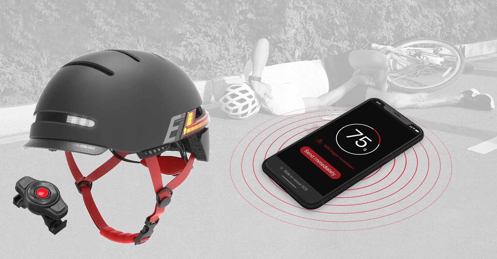 Miejski Kask Livall BH51M NSO z Głośnikami JBL Bluetooth/LED/SOS/Intercom M Rozmiar M