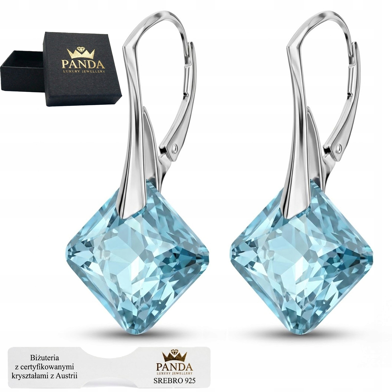 Stříbrné Náušnice 925 Modré krystaly Dárek k narozeninám pro maminku a manželku