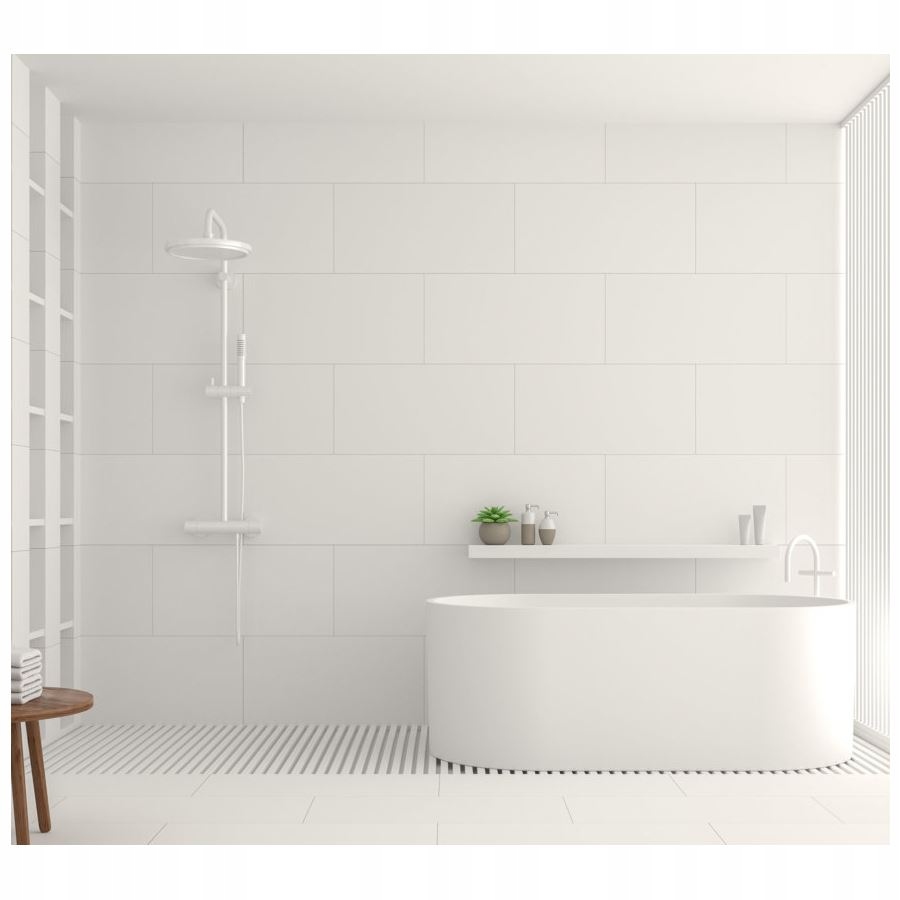 NETTO_CERAMIKA TBC WALL WHITE SATIN RT Wykończenie matowe