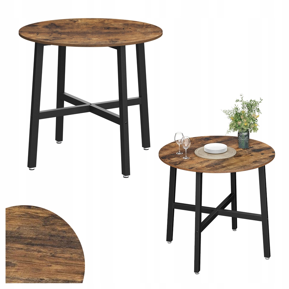 Stolik Songmics okrągły 80 x 80 x 75cm czarny