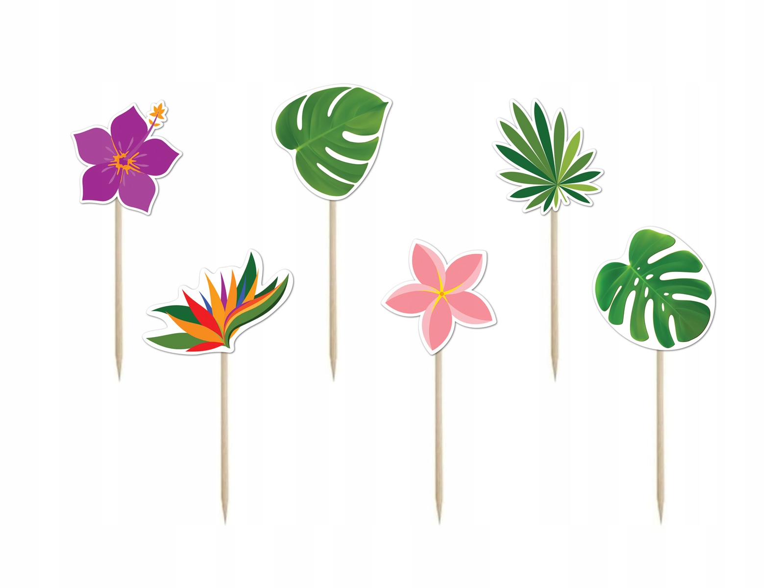 

Topper Pikery Kwiaty Hawaje party dekoracja 6sz