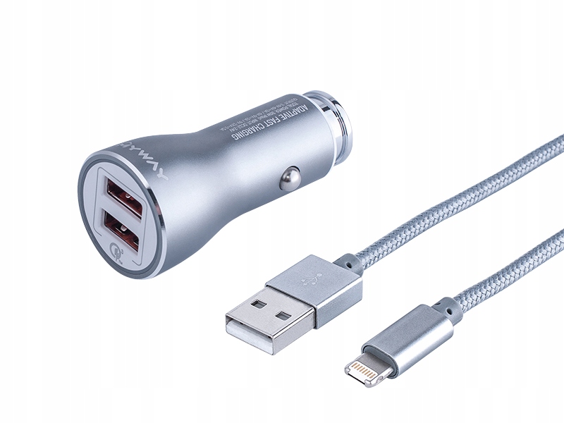 

Ładowarka Samochodowa + Kabel Lightning Micro Usb