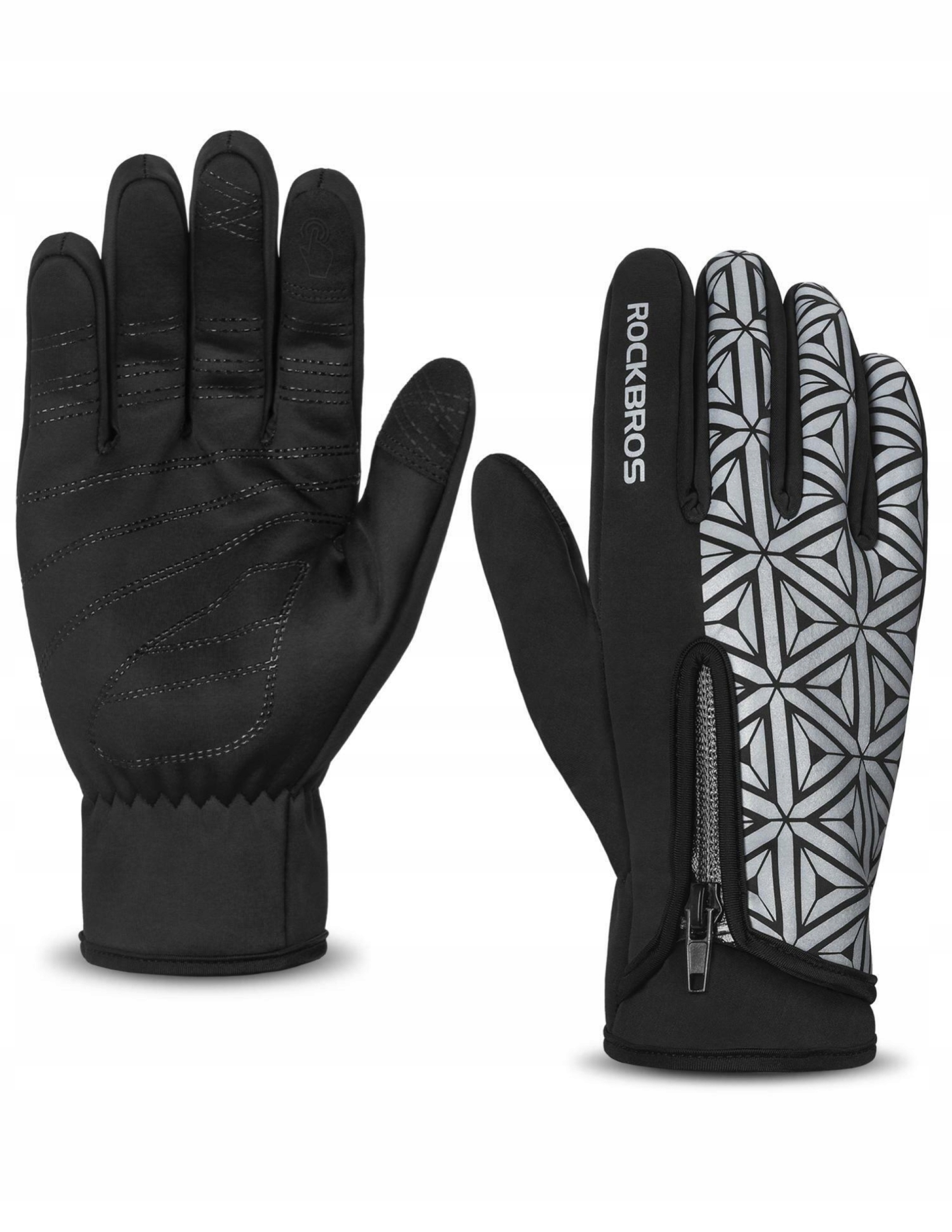 Rękawiczki rowerowe softshell ciepłe zima jesień Rockbros S077-8 L