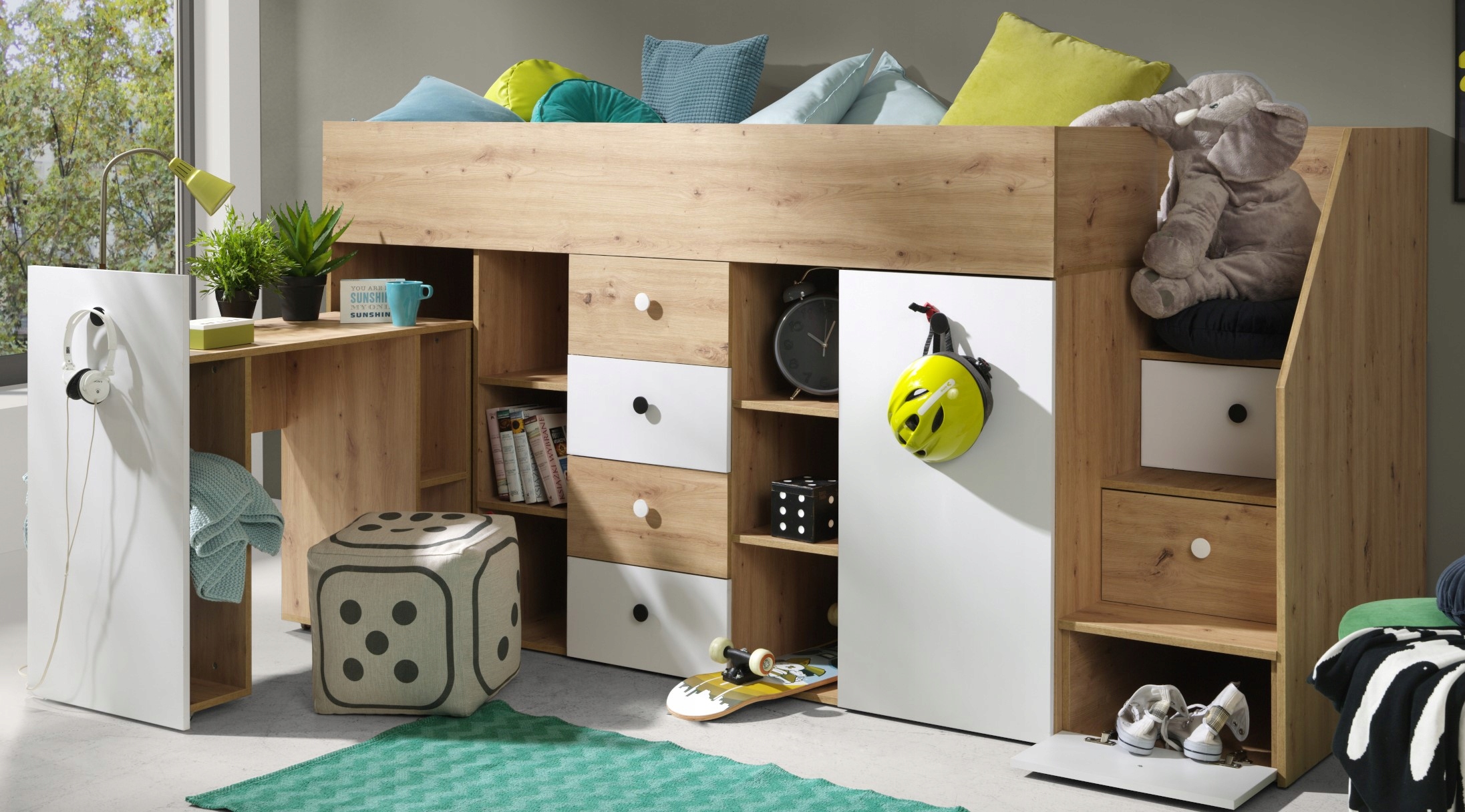 Łóżko piętrowe antresola SMART 3 z biurkiem Typ łóżko piętrowe