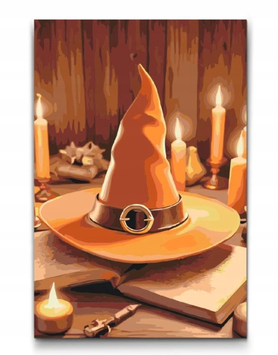 Malování Podle Čísel Halloween Čarodějnice Čepice Knihy Kouzla 40x60 cm