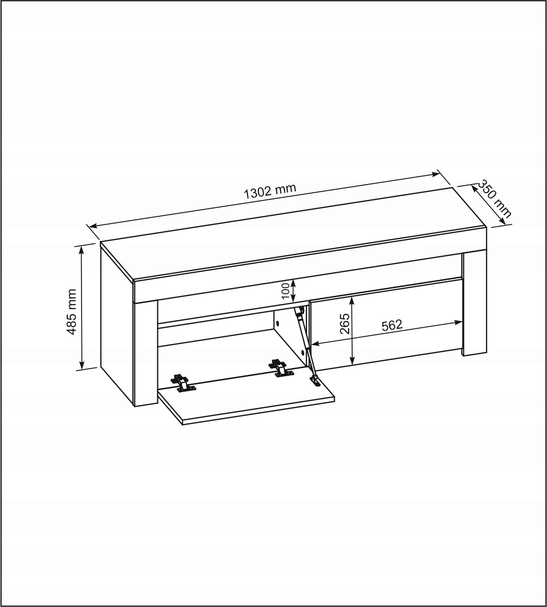KOMODA STOLIK BIAŁY RTV 130 CM POŁYSK BIAŁY + LED Kod producenta 2K130