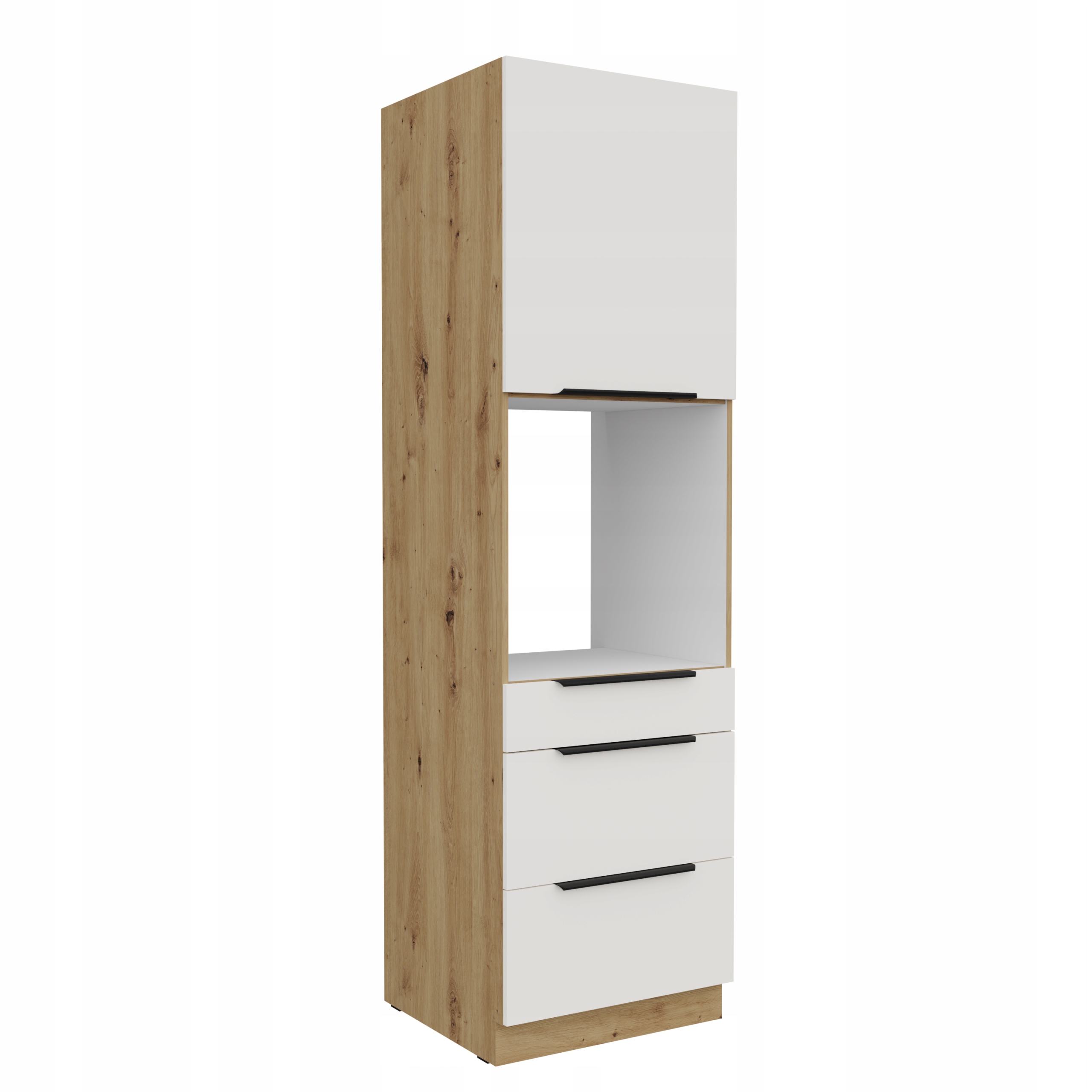 Kuchyňská skříňka 60 Modulo pod troubu 3 zásuvky bílá Afm sloupek 210