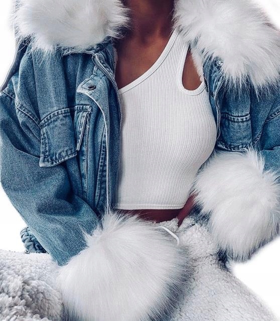 

Kurtka Jeansowa Z Futerkiem Katana Futerko Miś M/L