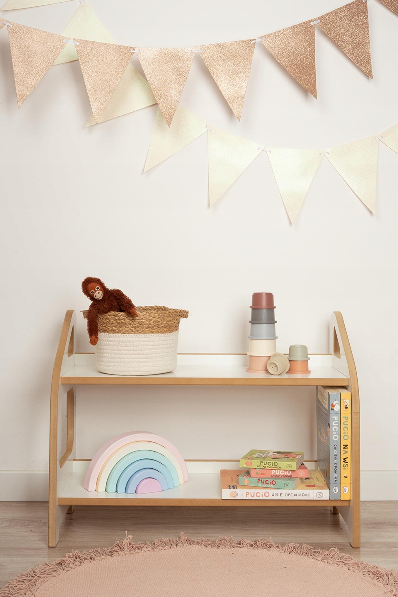 Regał dla dzieci Mini Montessori biały półka dla dzieci 0+ tupti.wood