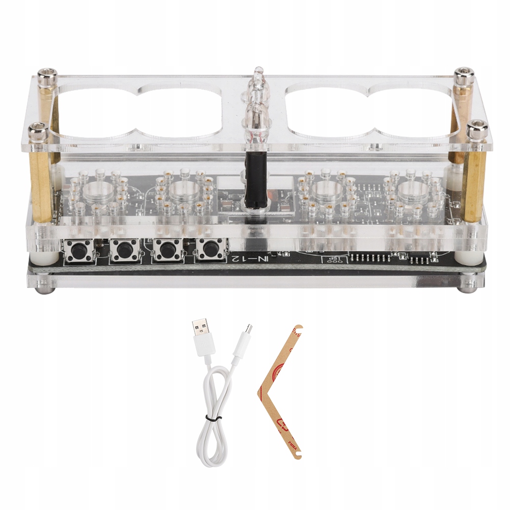 Hodinky Nixie, Led hodiny Tube DC 5V so 4 kľúčmi pre elektroniku