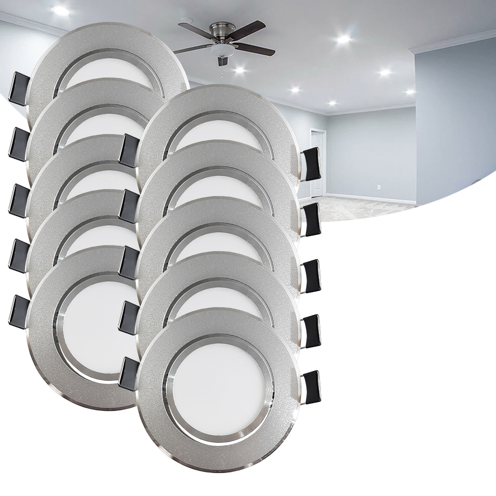 ZESTAW 10x OCZKO SUFITOWE LED 230V 7W OKRĄGŁE Zasilanie sieciowe