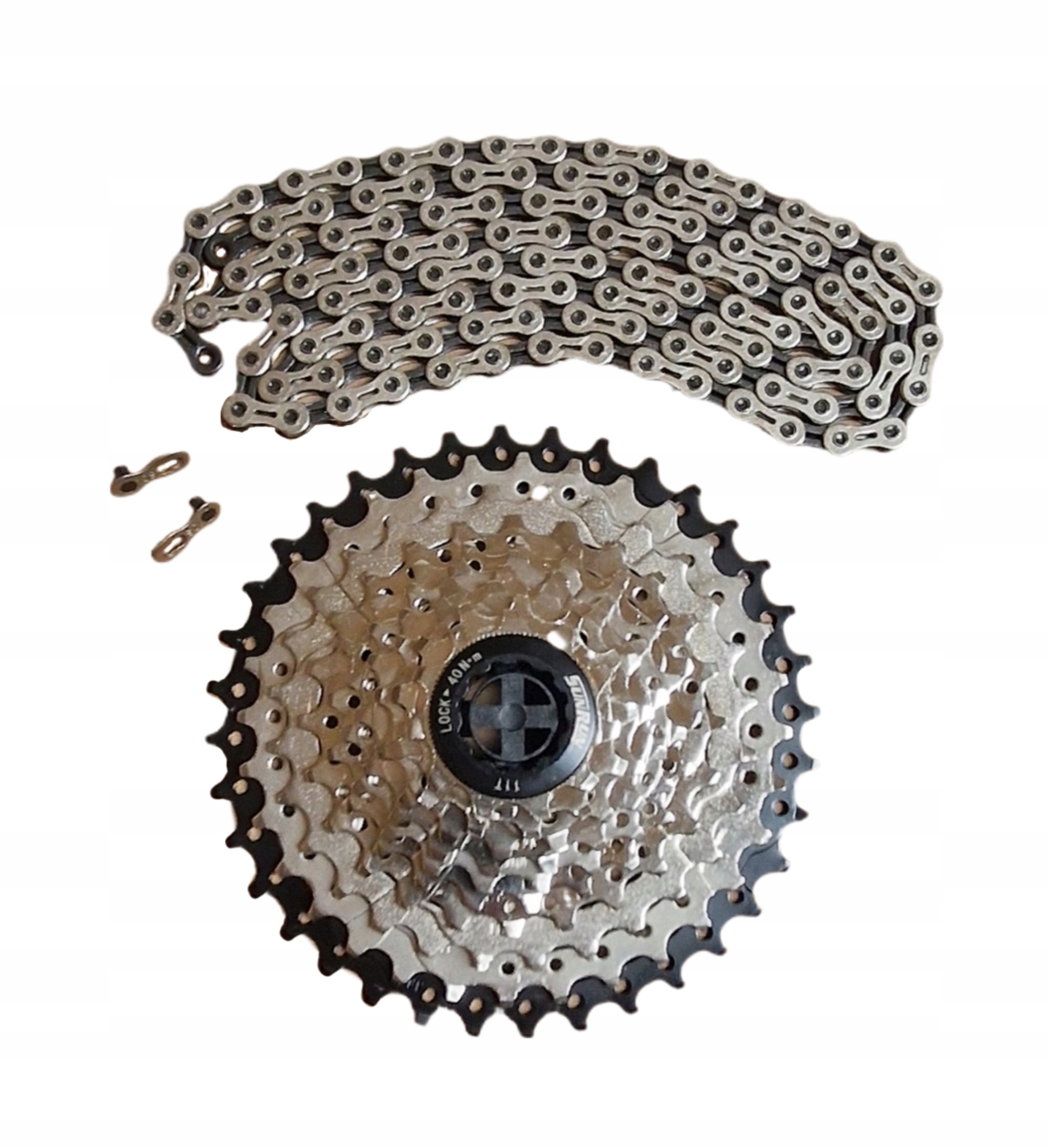 Kaseta 10 rzędowa 11-36T Sunrun srebrna Łańcuch Ul Spinka