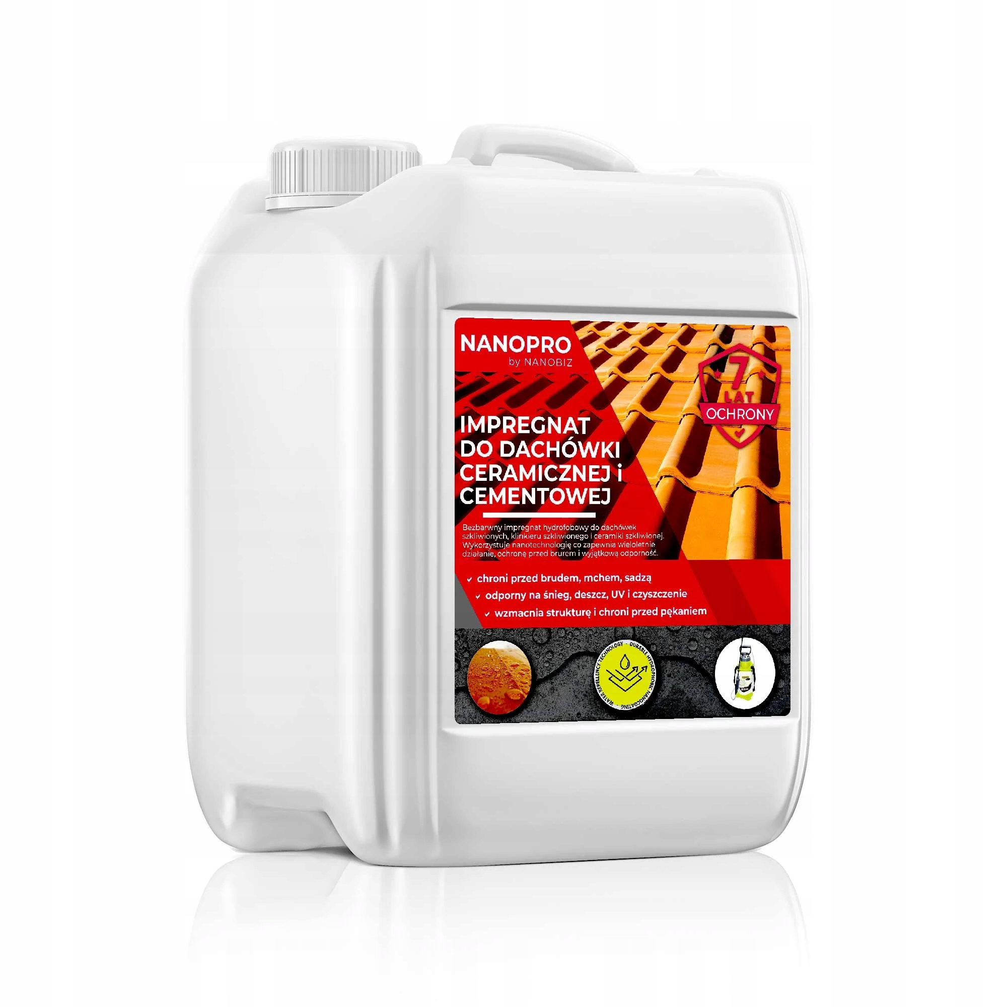 Nanopro Impregnat do dachówki szkliwionej, betonowej i ceramicznej 5L