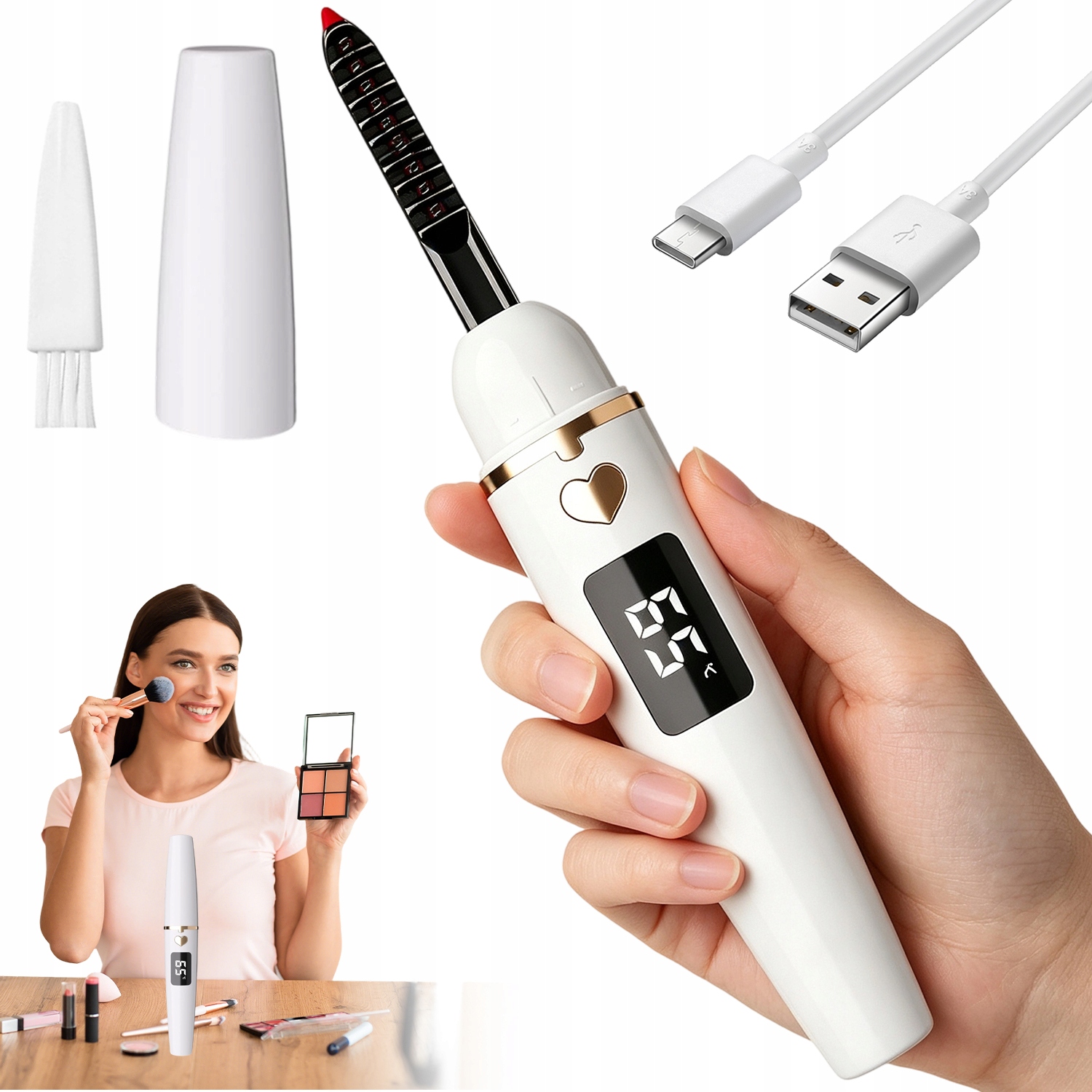 Elektrická Vyhřívaná Řasenka, Trvalá, Přírodní, Protipopáleninové Zuby