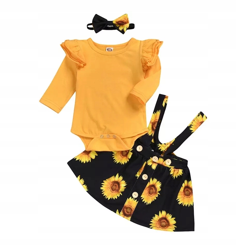 

Body kwiaty spódniczka szelki kwiaty opaska 68 74