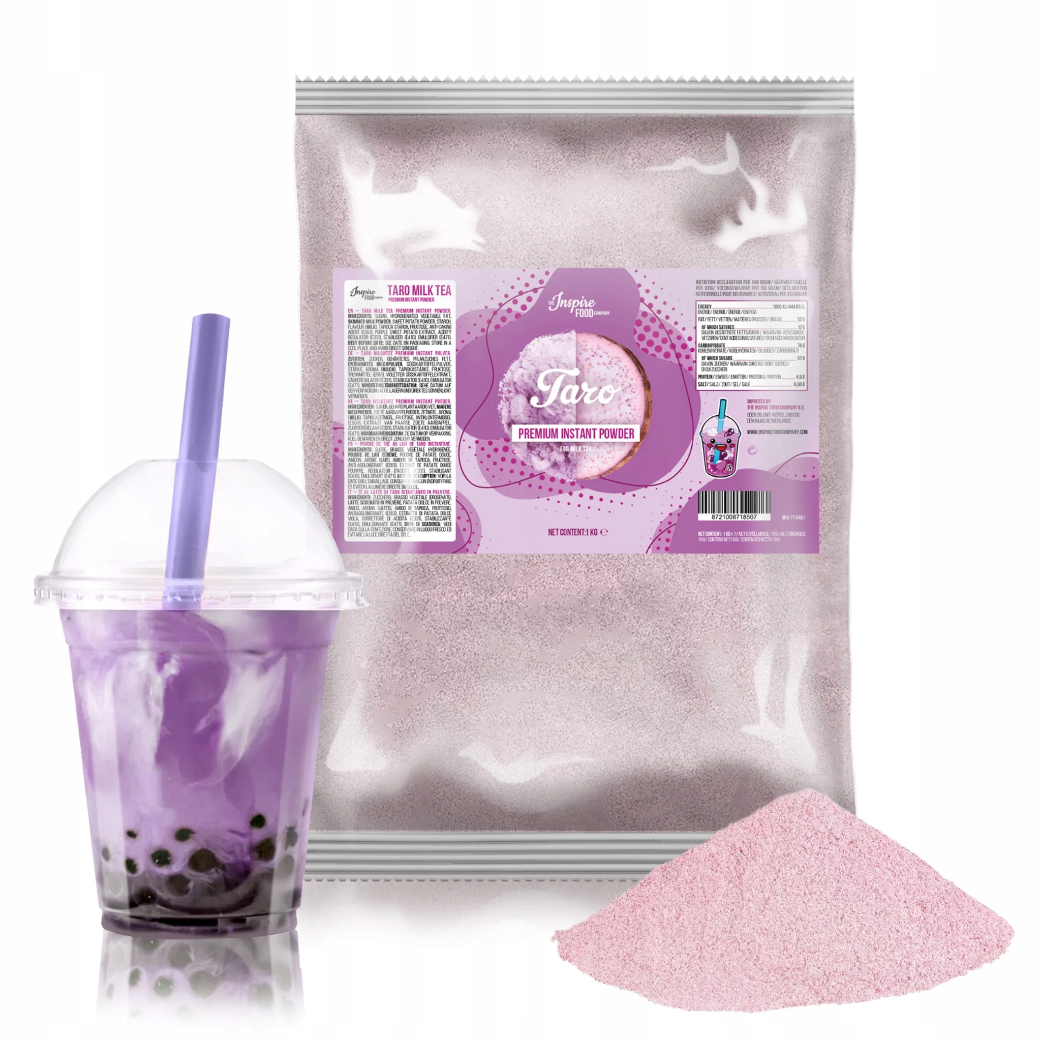 Instantní prášek do bublinkového čaje bubble tea Premium Taro 1000 g