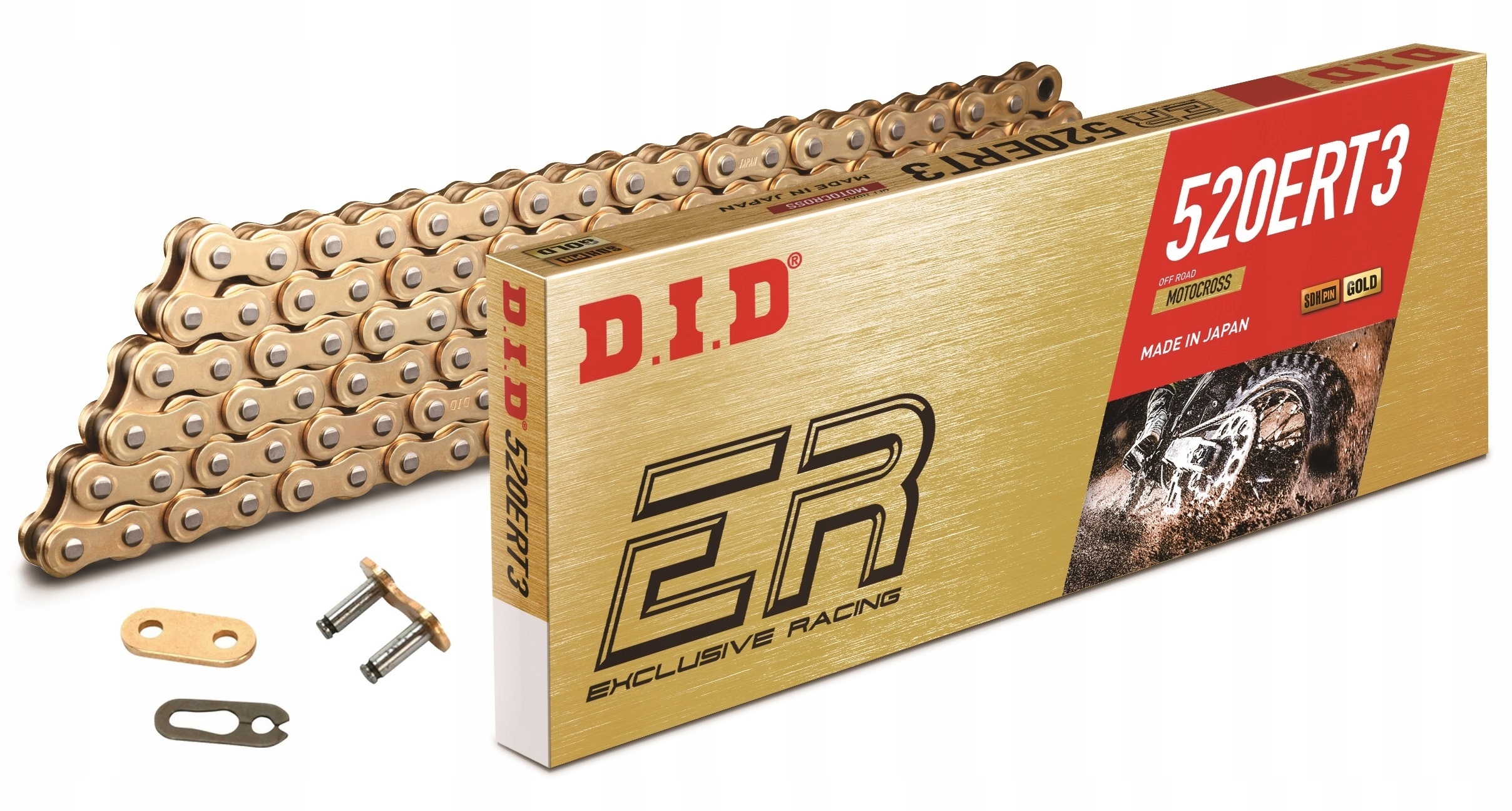 ŁAŃCUCH NAPĘDOWY DID 520ERT3_GG-116 ZŁOTY +ZAPINKA