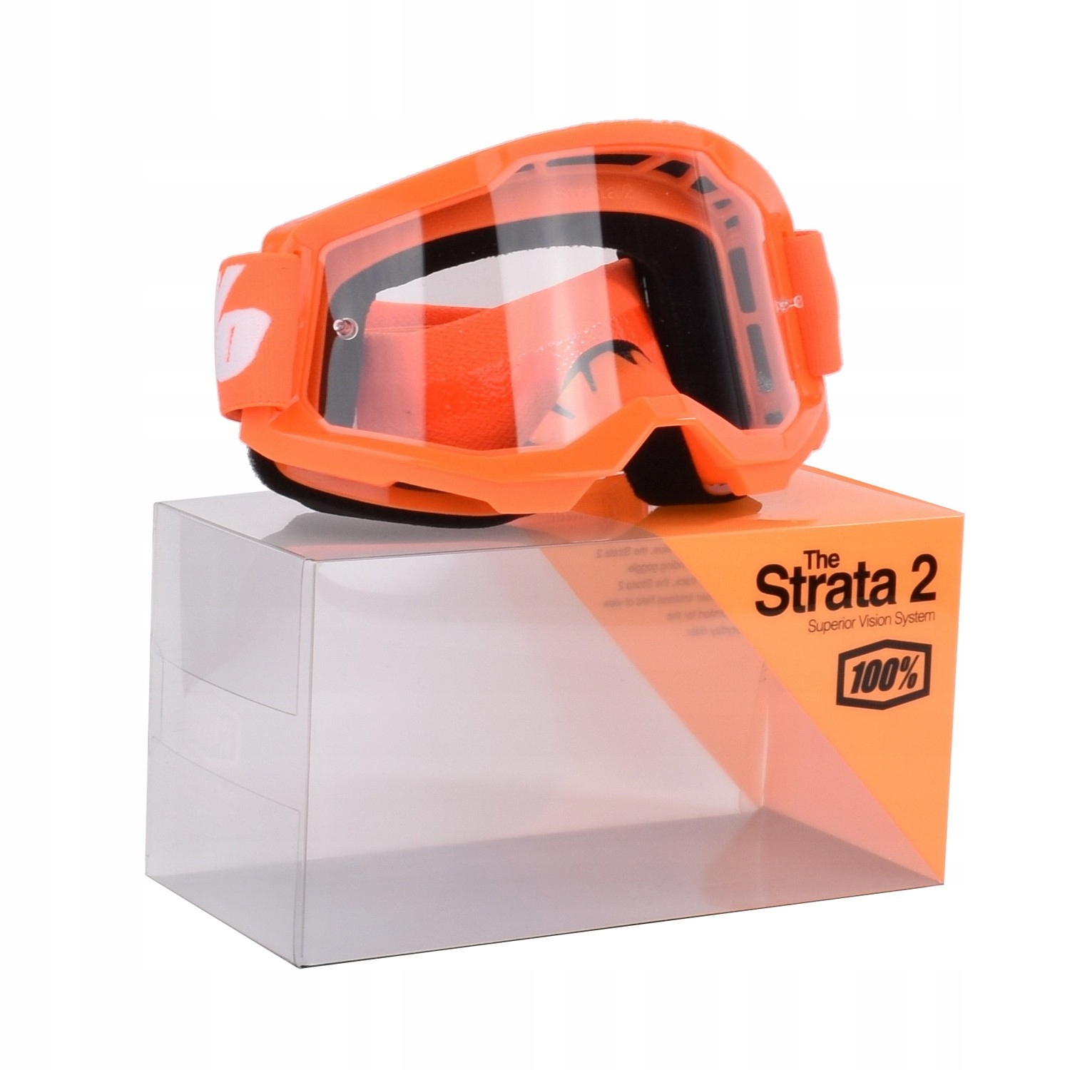 Gogle 100% STRATA 2 ORANGE Szyba Przezroczysta Model Strata 2