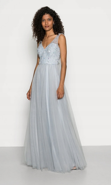 Flitrová Zdobená Tylová Večerní Plesová Šaty Mascara 38 M