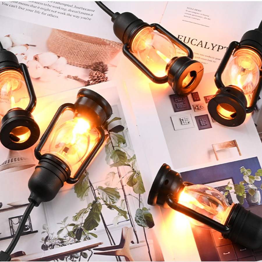 LAMPKI OGRODOWE WEWNĘTRZNE ZEWNĘTRZNE LED 5M 10SZT LAMPIONY GIRLANDA RETRO Zasilanie sieciowe