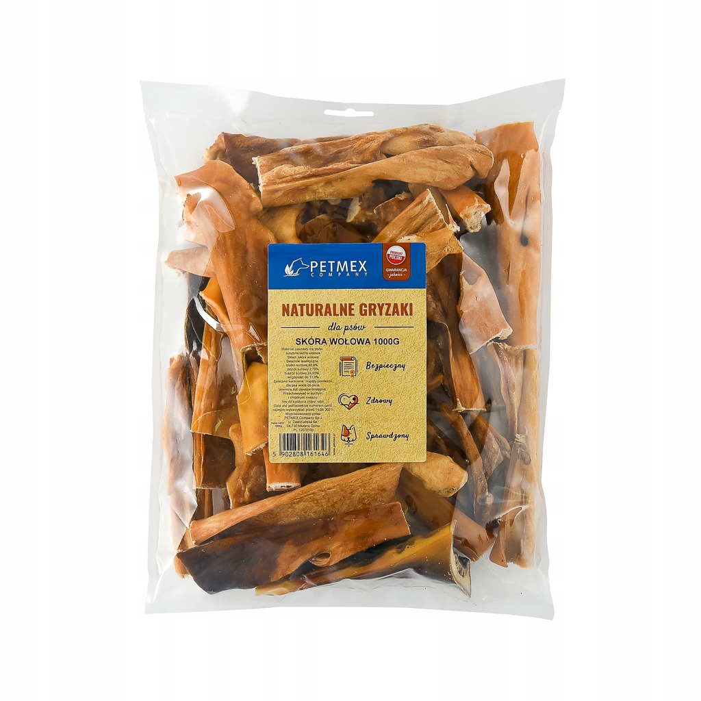 Kousátko pro psy Petmex hovězí kůže 15 cm 1000 g