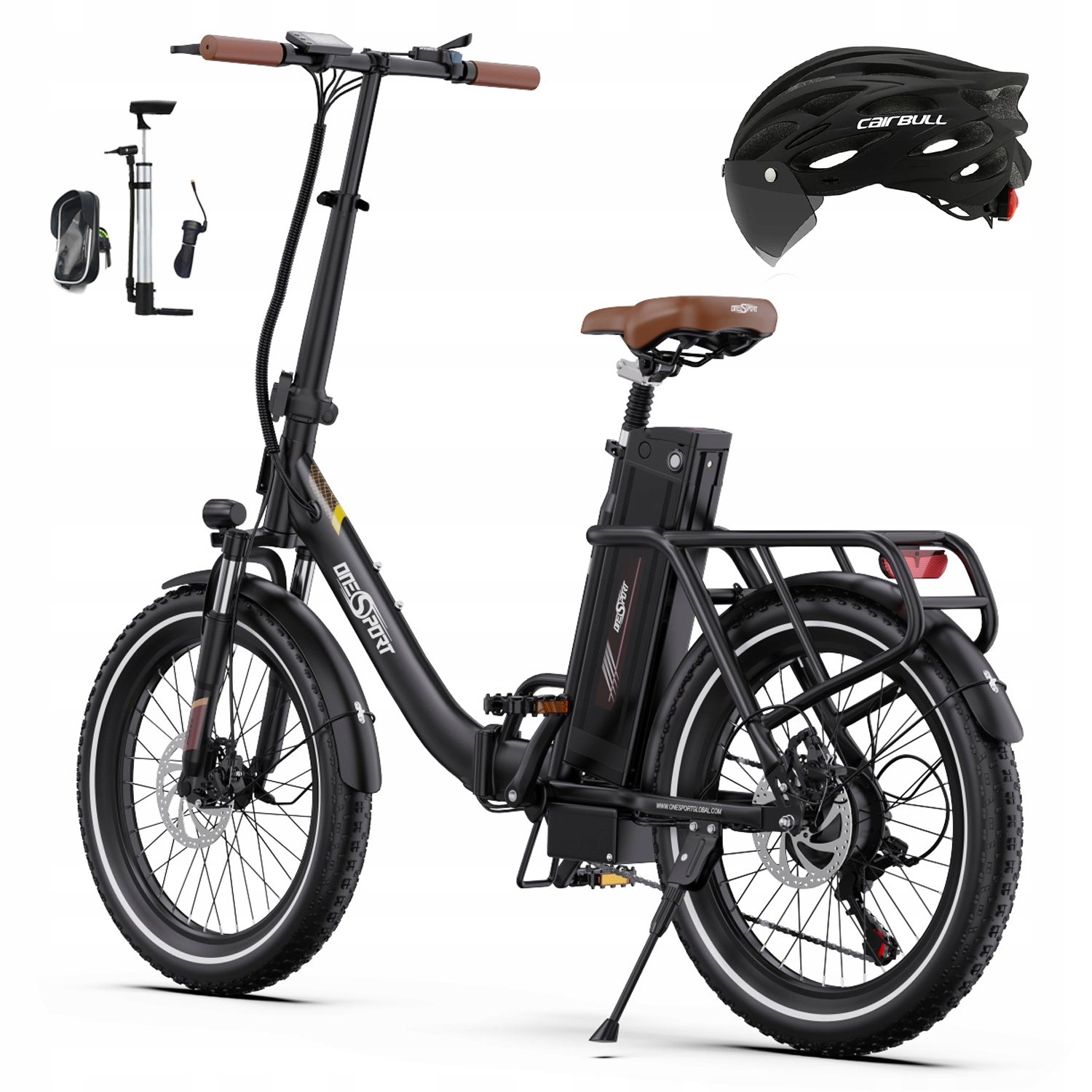 Onesport OT16-2 Składany Rower Elektryczny z Kaskiem