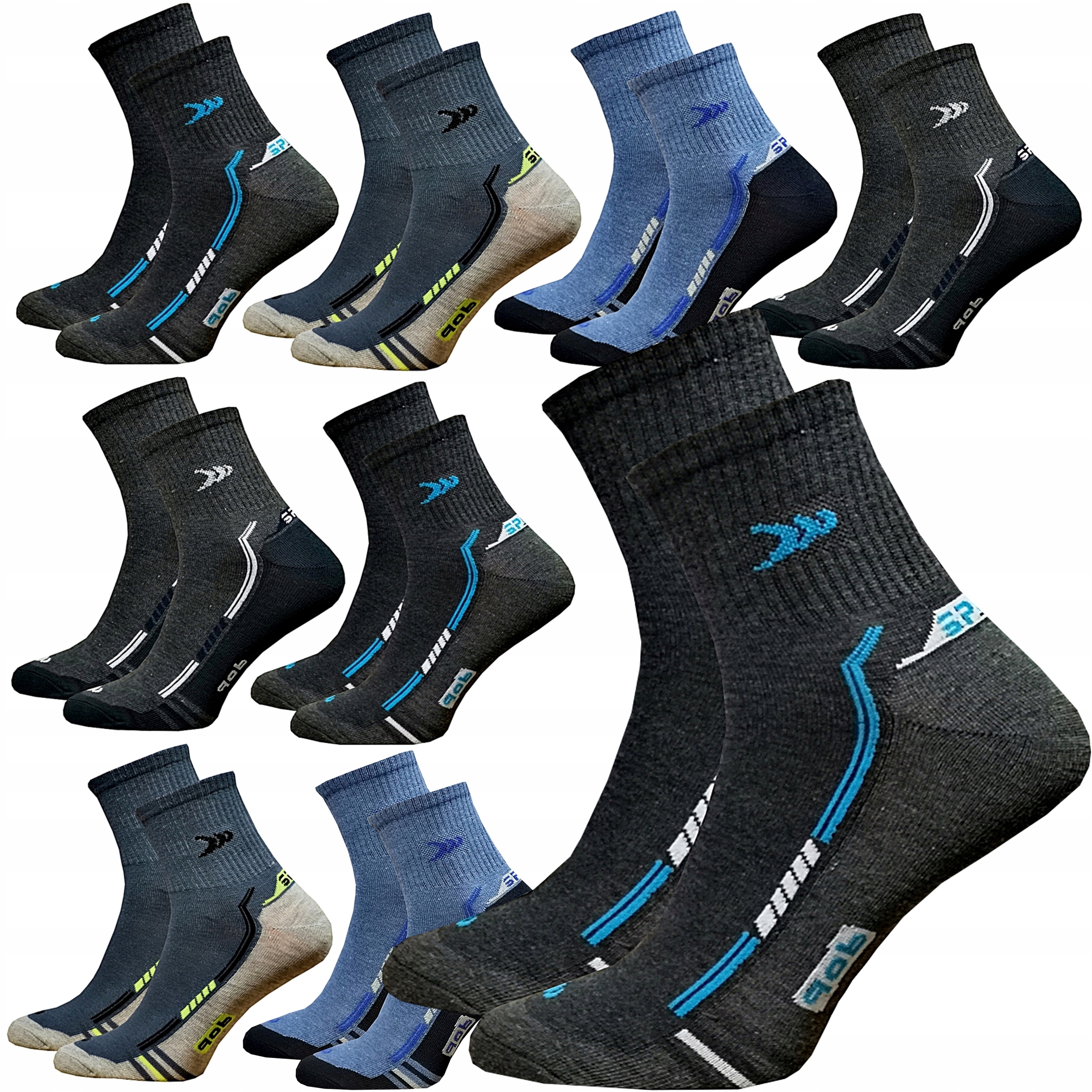 

10 x Skarpety Bawełniane-Skarpetki Męskie Sportowe