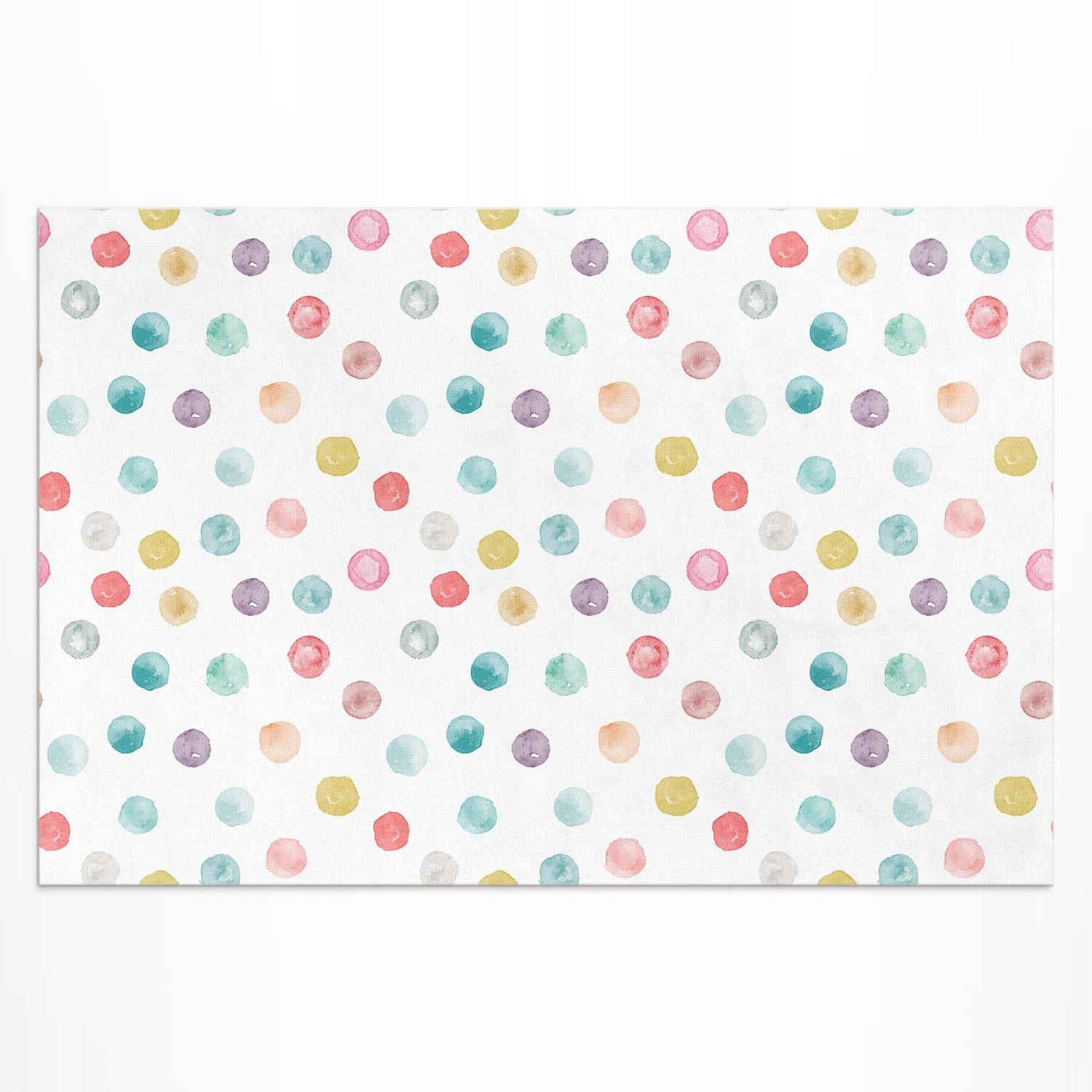 Elegantný vinylový koberec na balkón Maľované bodky akvarel boho 100 x 150 cm