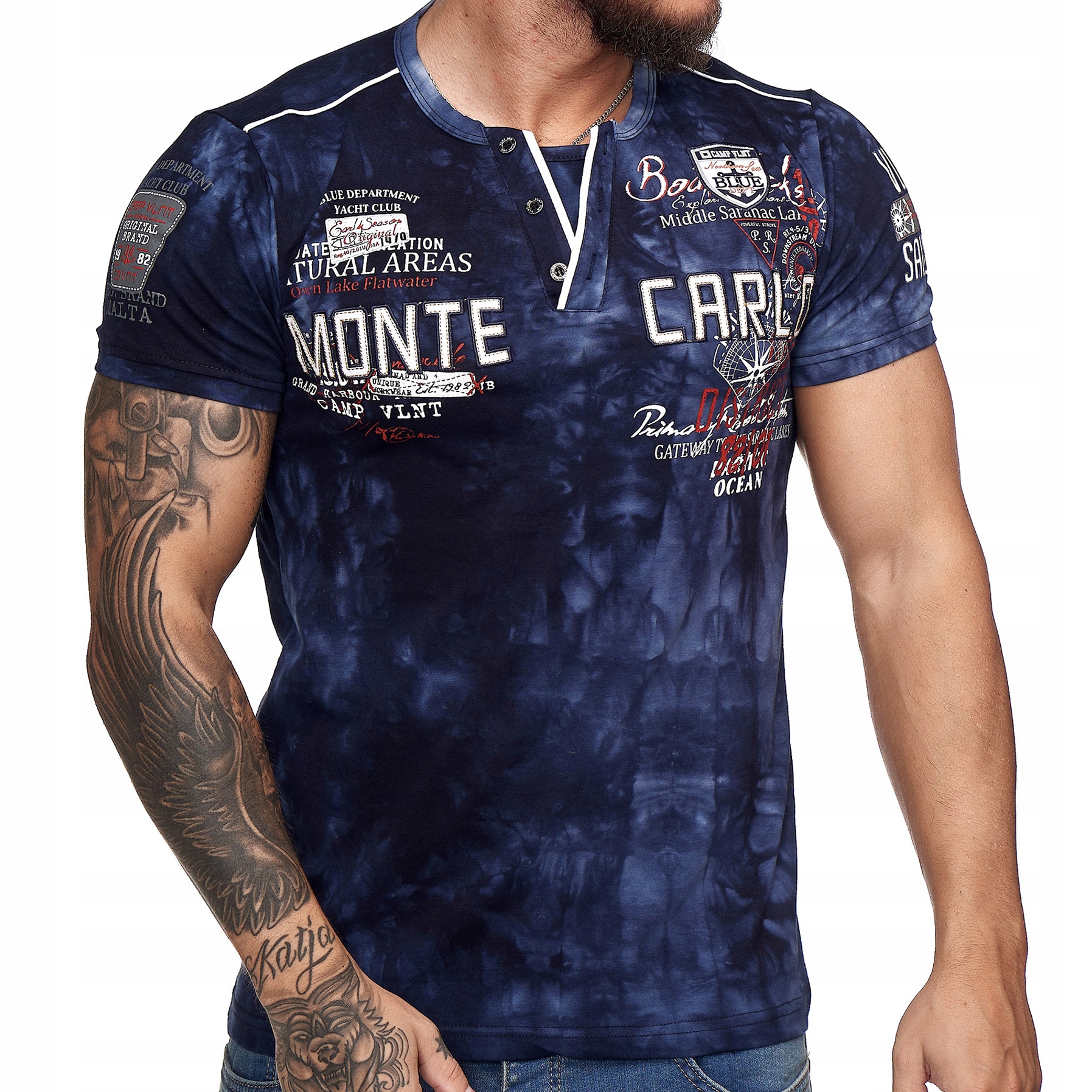 

T shirt Męski Monte Carlo Wyszywany Cieniowany