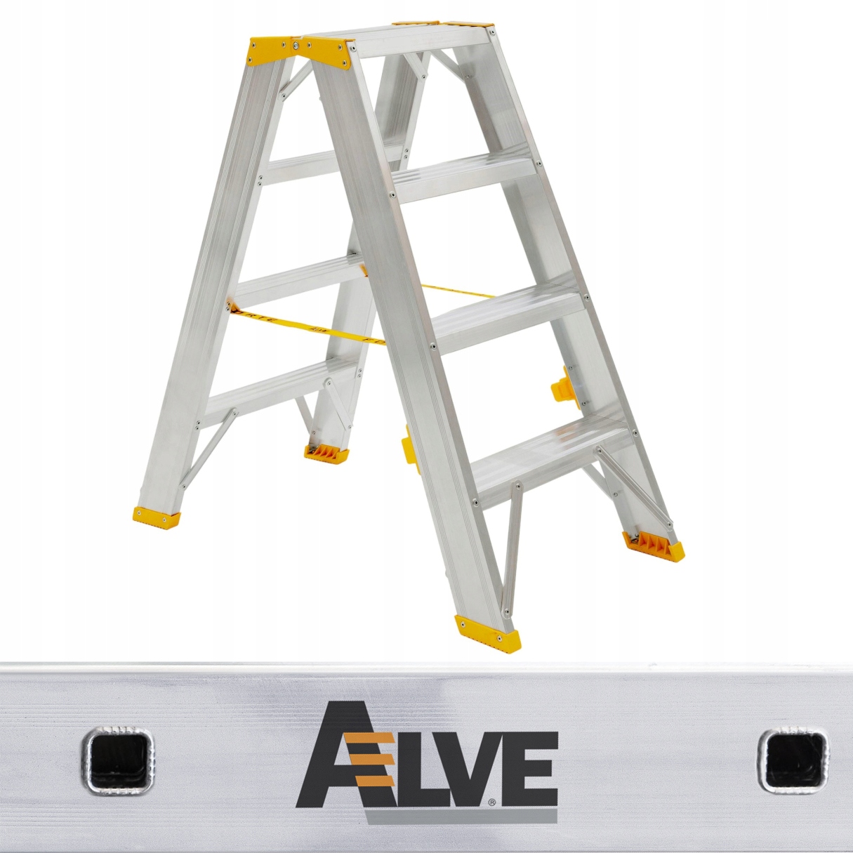 Drabina aluminiowa dwustronna profesjonalna Alve Forte 2x4 stopnie