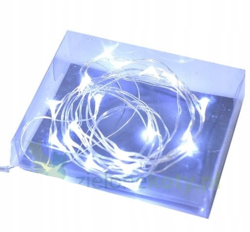 

Świąteczne Lampki Drucik 20LED Biały Zimny Baterie
