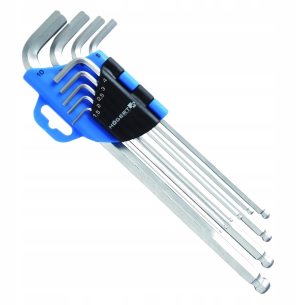 Klucze Imbusowe Sześciokątne z Kulką 9SZT 0.7-3.0 MM Hoegert Zestaw Imbusów