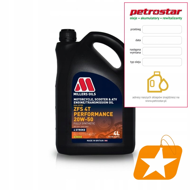 Millers Zfs 4T Performance 20V50 4L