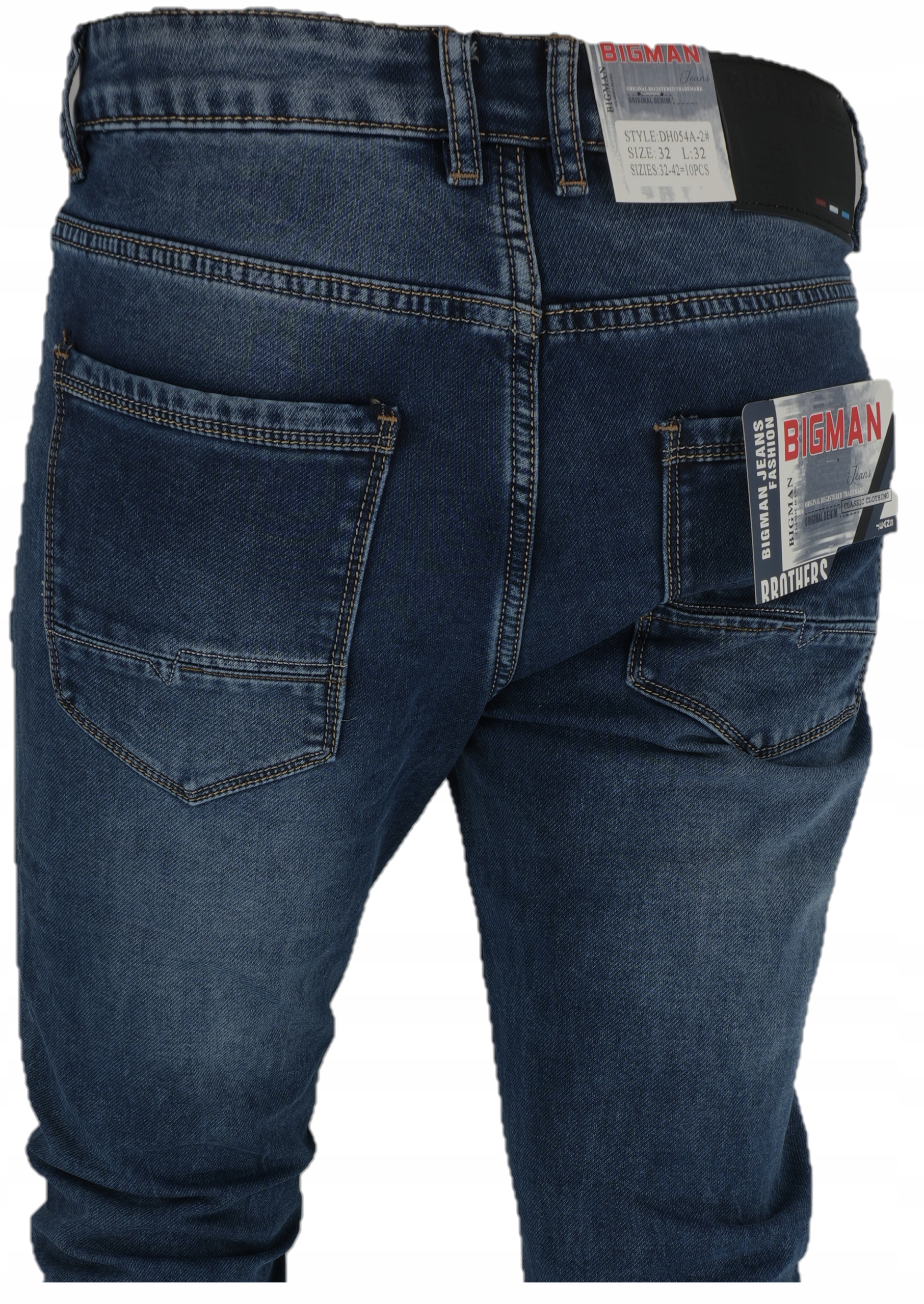 SPODNIE MĘSKIE LEKKO PRZETARTE PROSTA NOGAWKA L32 W34 Materiał dominujący bawełna