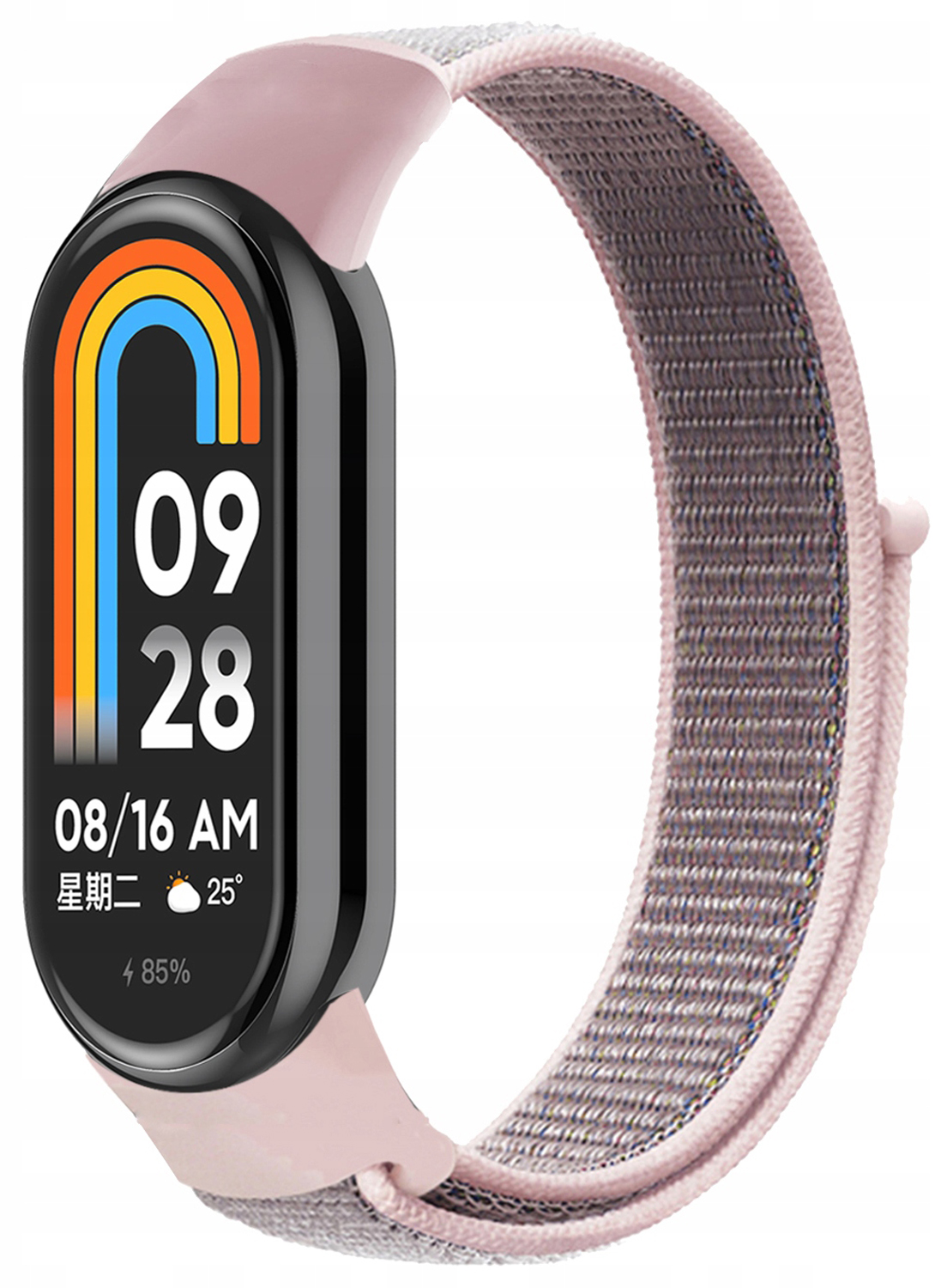 PASEK NYLONOWY BRANSOLETA DO SMARTBAND XIAOMI MI BAND 8 - PIASEK RÓŻY