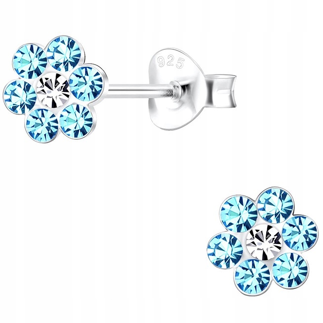 

Kolczyki Kwiatki Srebrne Dla Dziewczynki 925