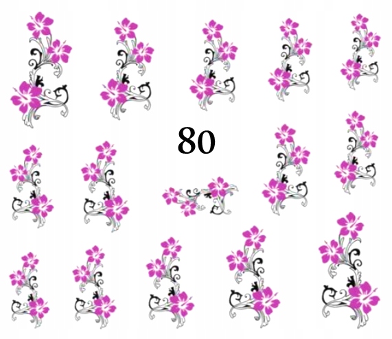 

Naklejki wodne na paznokcie Różowe Kwiatki 80