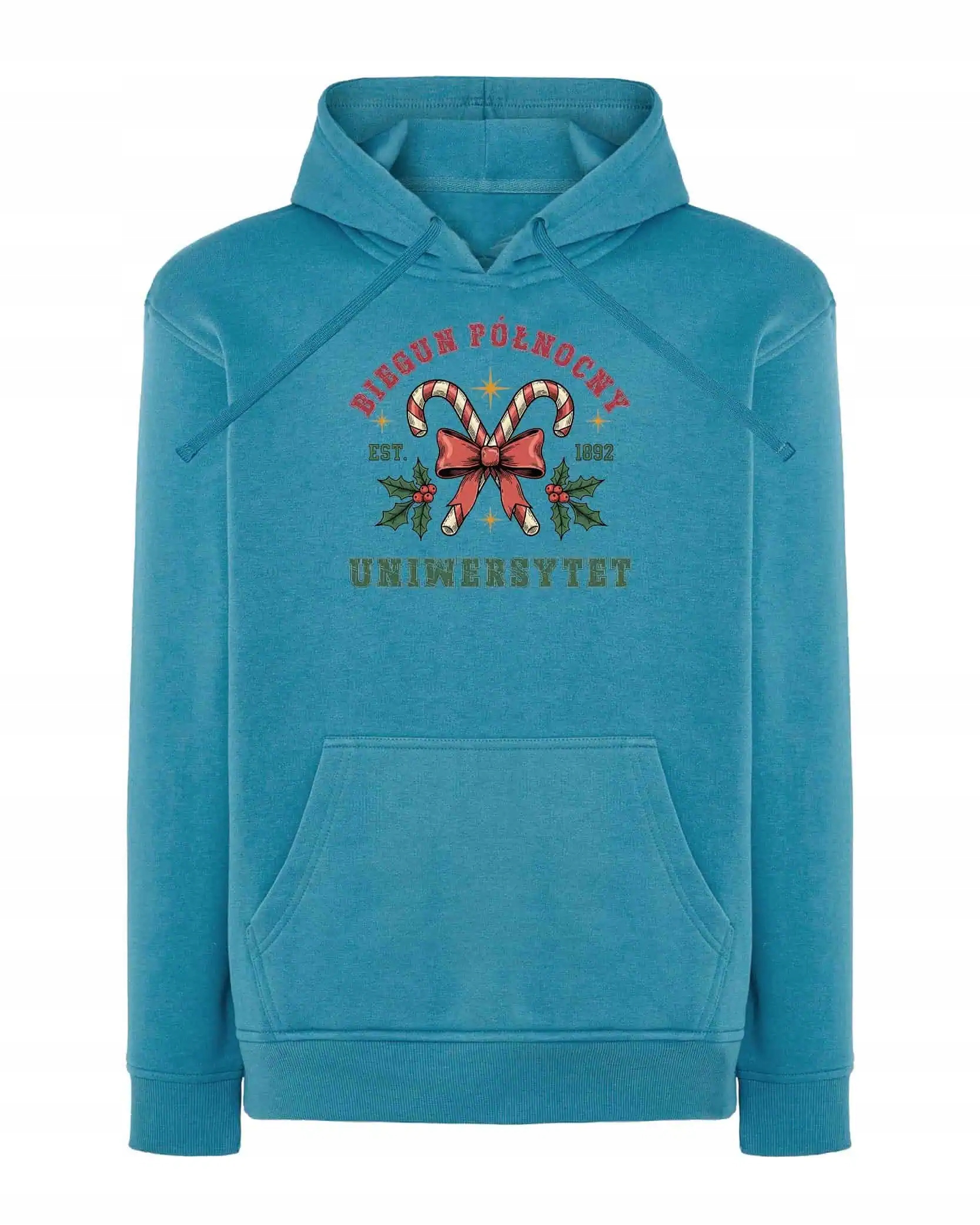Mikina s kapucí Vánoční univerzita svatého Mikuláše Světle modrá XL