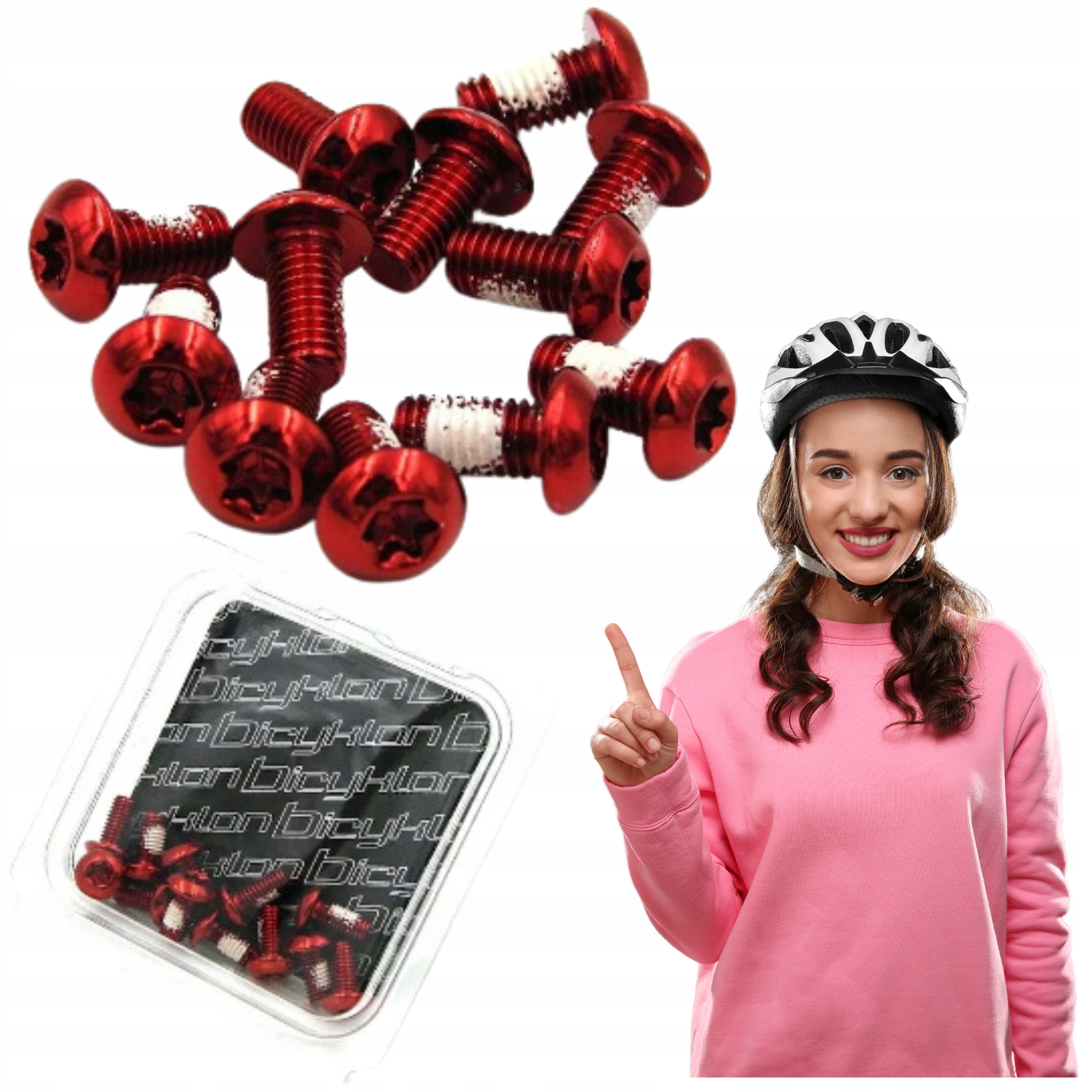 Śruby do tarczy hamulcowej Bicyklon 12szt red