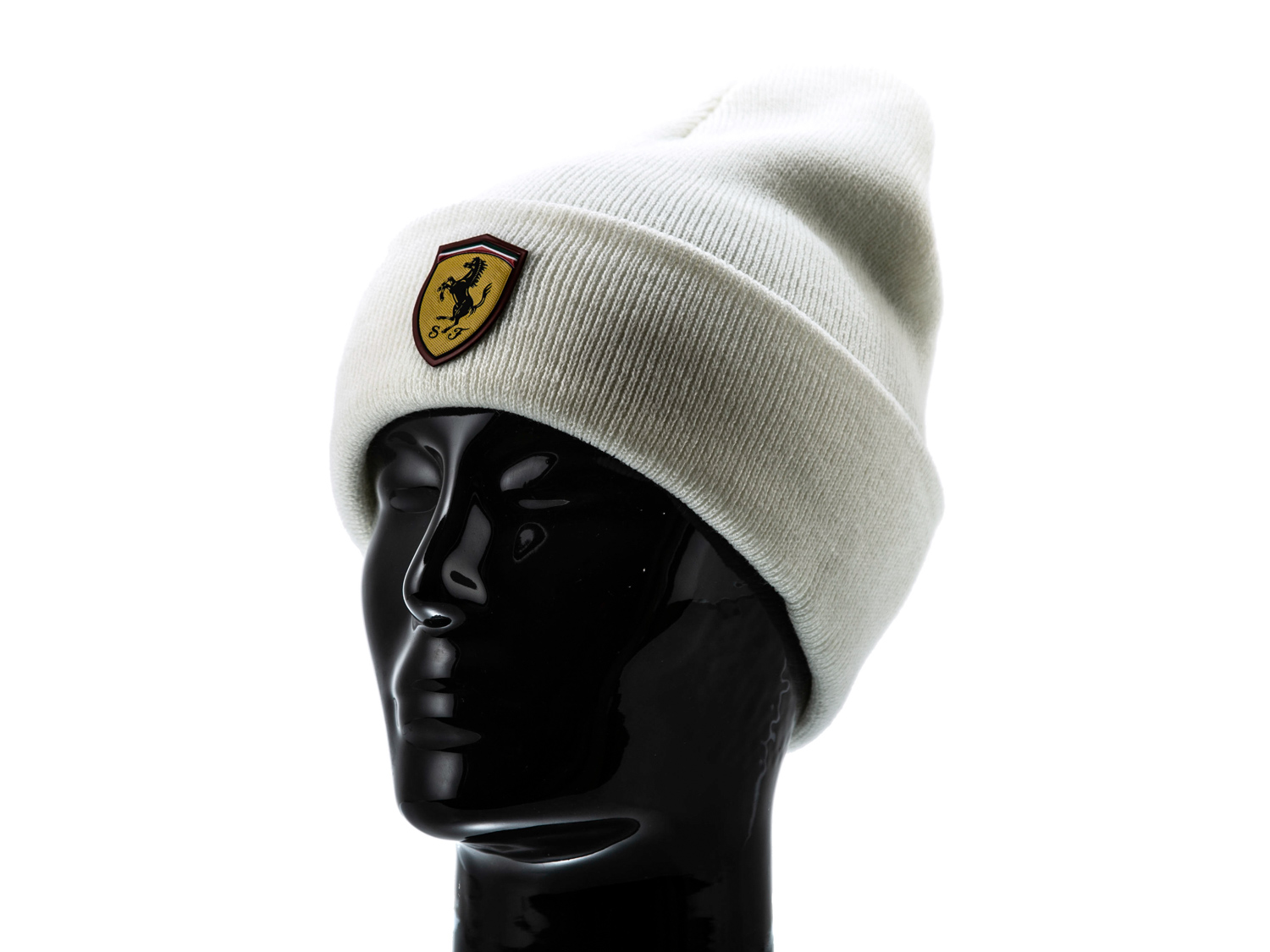 Ciepła czapka Ferrari biała