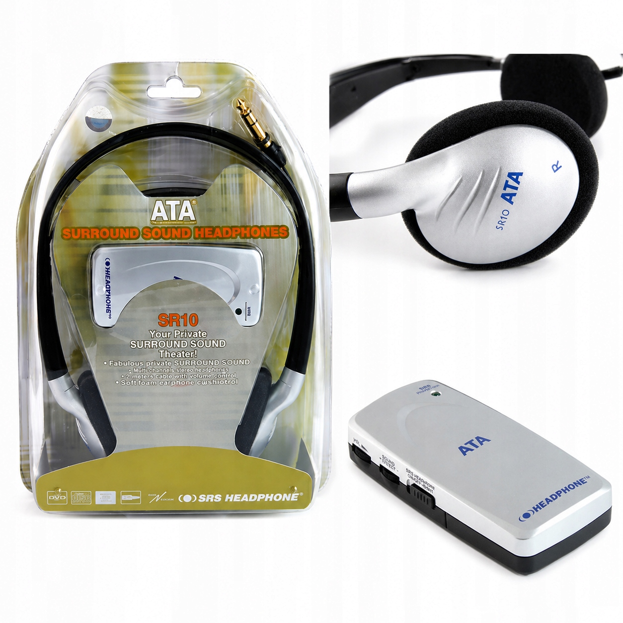 Fejhallgató SR10 Ata Surround Sound Jack 3.5mm 3m sztereó 32 Ohm