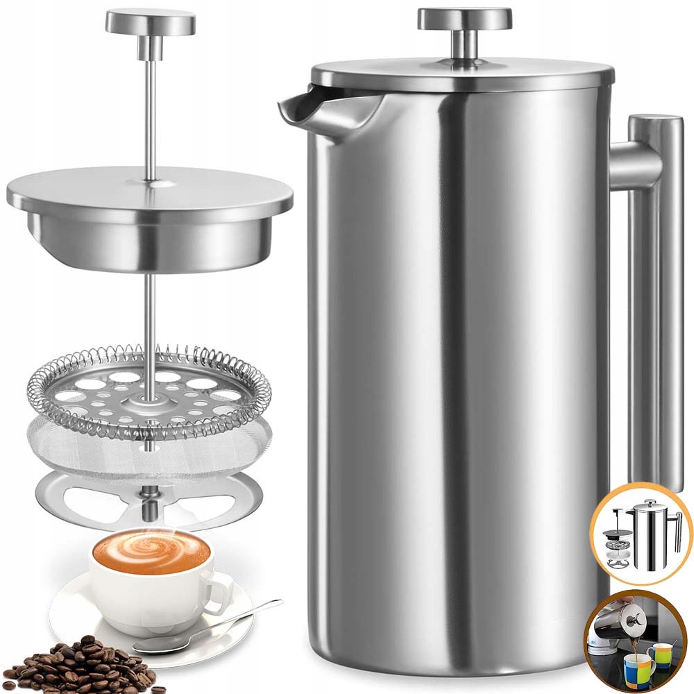 Kávovar Na Čaj 800 ML French Press Pístový Spařovač Kávy