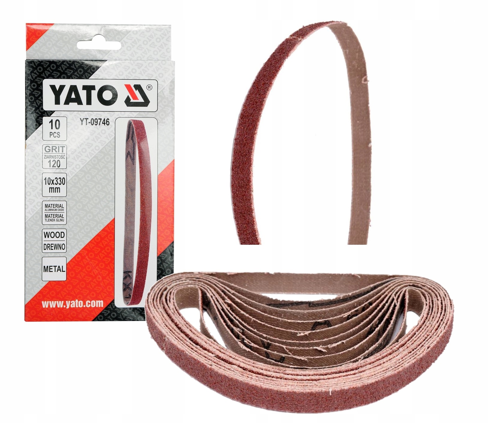 TAŚMA ŚCIERNA BEZKOŃCOWA dla YT-09741 P120 10x330mm 10 szt. YATO YT-09746