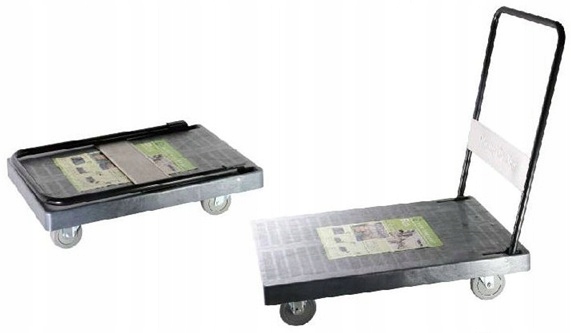 Plastový skládací plošinový vozík šedý WH-200A