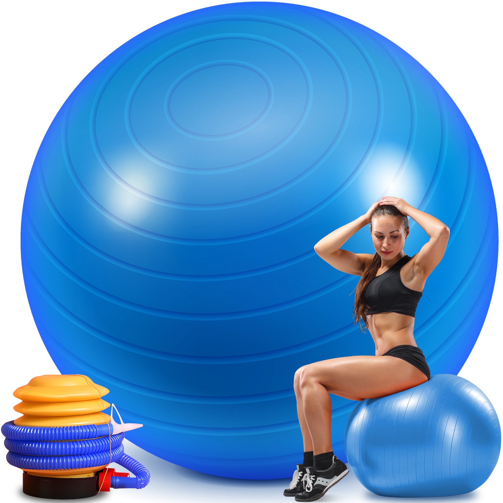 Piłka Gimnastyczna Rehabilitacyjna 65CM Fitness Do Ćwiczeń Duża Joga+pompka