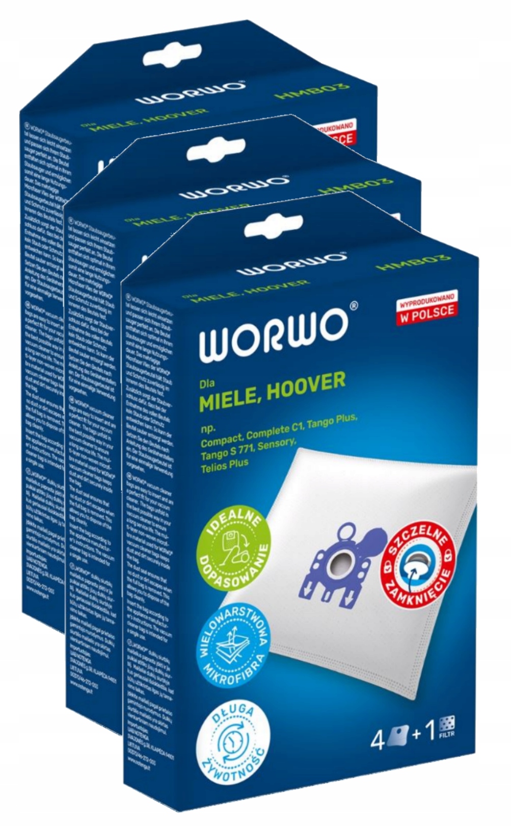 12x Worki do odkurzacza HOOVER HMB03 Worwo EAN (GTIN) 5901362005816
